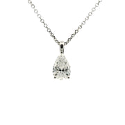 White Gold Lab Grown Pear Cut Diamond Pendant