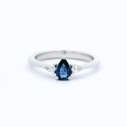 White Gold Sapphire and Diamond Ring