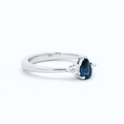 White Gold Sapphire and Diamond Ring