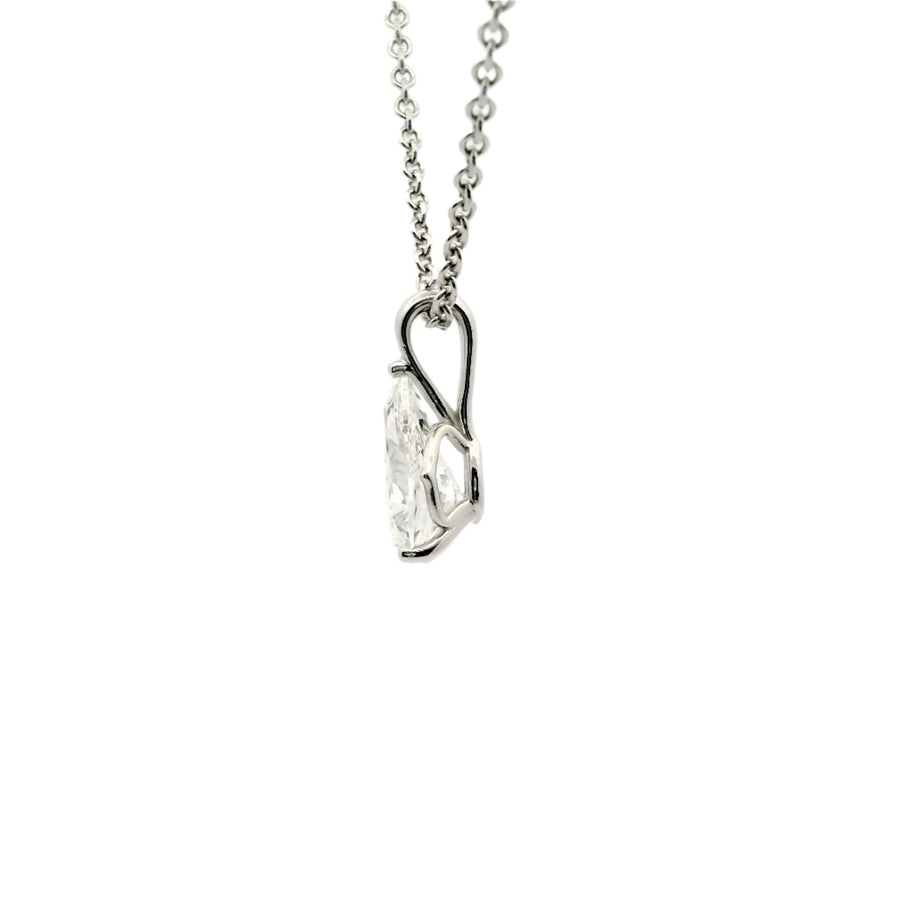 White Gold Lab Grown Pear Cut Diamond Pendant