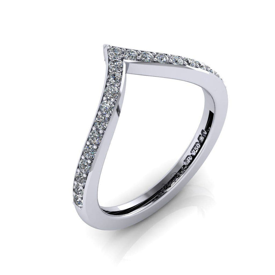 Platinum And Diamond Chevron Wedding Ring