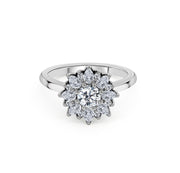 Platinum And Diamond Petal Ring