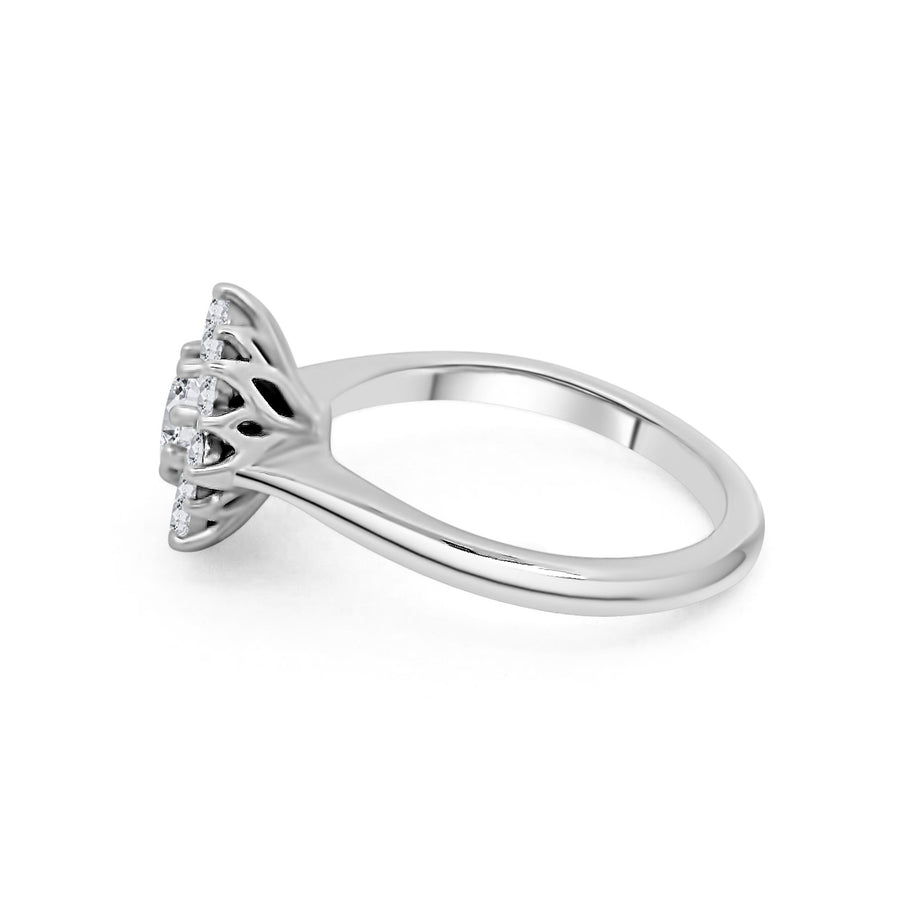 Platinum And Diamond Petal Ring