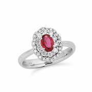 Platinum, Ruby And Diamond Dress Ring