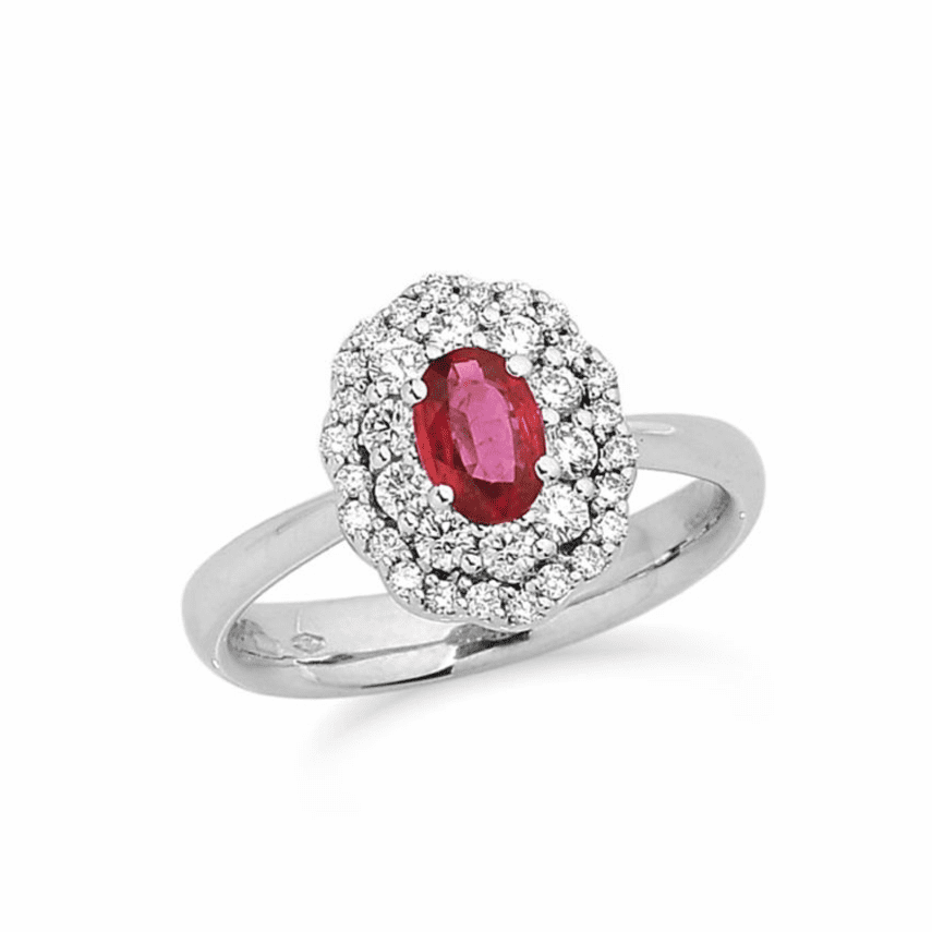 Platinum, Ruby And Diamond Dress Ring