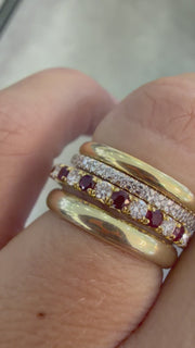 Ruby & Diamond Eternity Ring | 18ct Yellow Gold Anniversary Gift