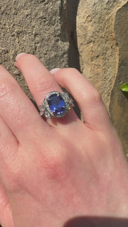 Platinum Tanzanite And Diamond Ring