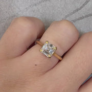 18ct yellow gold solitaire with 2.01ct Lab Grown Asscher Cut Diamond Engagement Ring