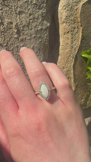 18ct Yellow Gold, Opal And Diamond Ring