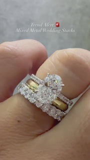 Platinum Lab Grown Diamond Oval Cut Engagement Ring