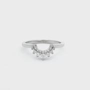 Platinum curved diamond tiara wedding band ring