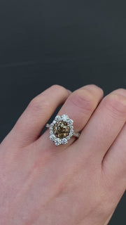 Platinum Whiskey Diamond Ring