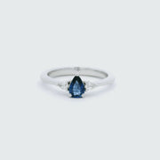 White Gold Sapphire and Diamond Ring