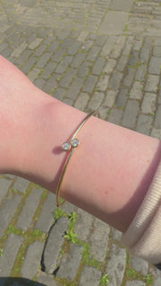 18ct Rose Gold, Diamond Bangle