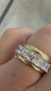 Lab Grown Asscher Cut 5 Stone Ring
