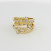 18ct Yellow Gold Diamond Strand Ring