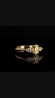 18ct Yellow Gold, Yellow Diamond Trilogy Ring