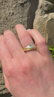 Manu Silver & 22ct Yellow Gold Ring With Diamond