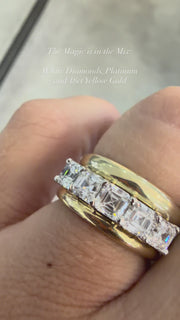 Lab Grown Asscher Cut 5 Stone Ring