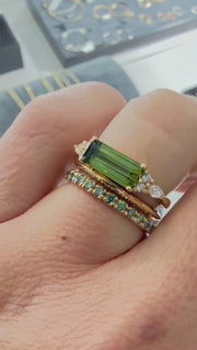 9ct Gold Tourmaline & Diamond Ring