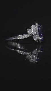 Platinum Tanzanite And Diamond Ring