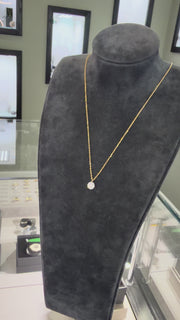 18ct Yellow Gold Round Brilliant Lab Grown Diamond Floating Pendant