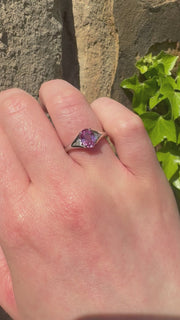 Platinum Pink Sapphire And Diamond Ring