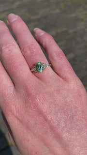 Mint Tourmaline & Diamond Engagement Ring