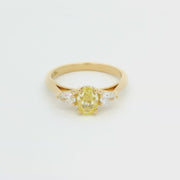 18ct Yellow Gold, Yellow Diamond Trilogy Ring