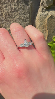 Pear Cut Solitaire With Pear Cut Shoulders Engagement Ring