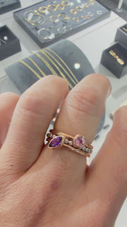9ct Rose Gold And Amethyst Stacking Ring