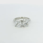 Platinum Oval & Ascher Cut 'Toi Et Moi' Engagement Ring