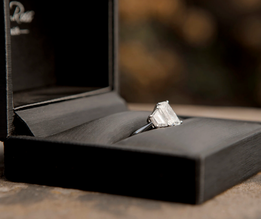 Platinum Lab Grown Diamond Radiant Cut Ring