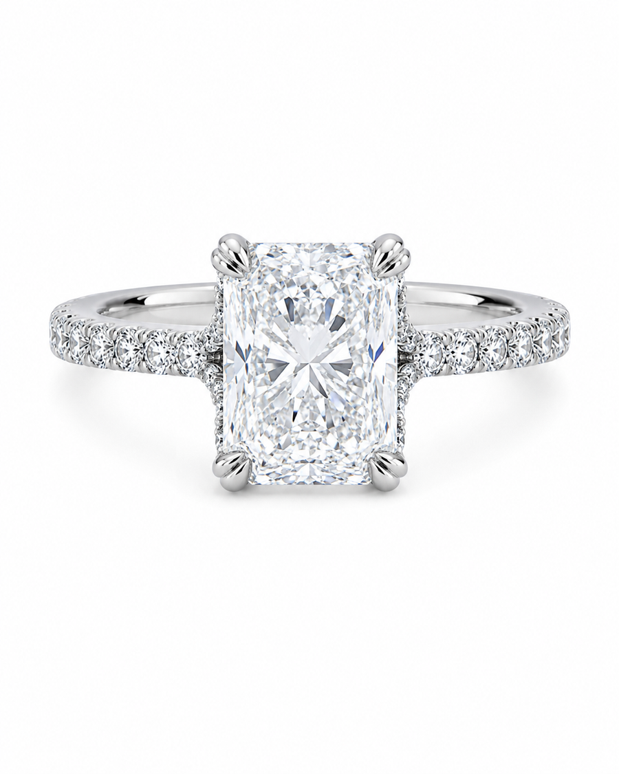 Platinum Lab Grown Radiant Cut Diamond Ring