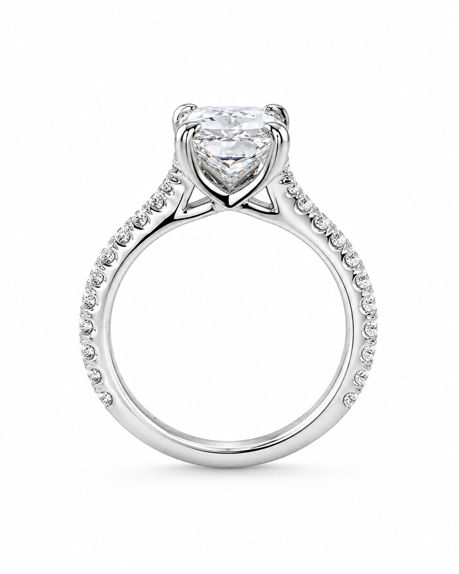 Platinum Lab Grown Radiant Cut Diamond Ring