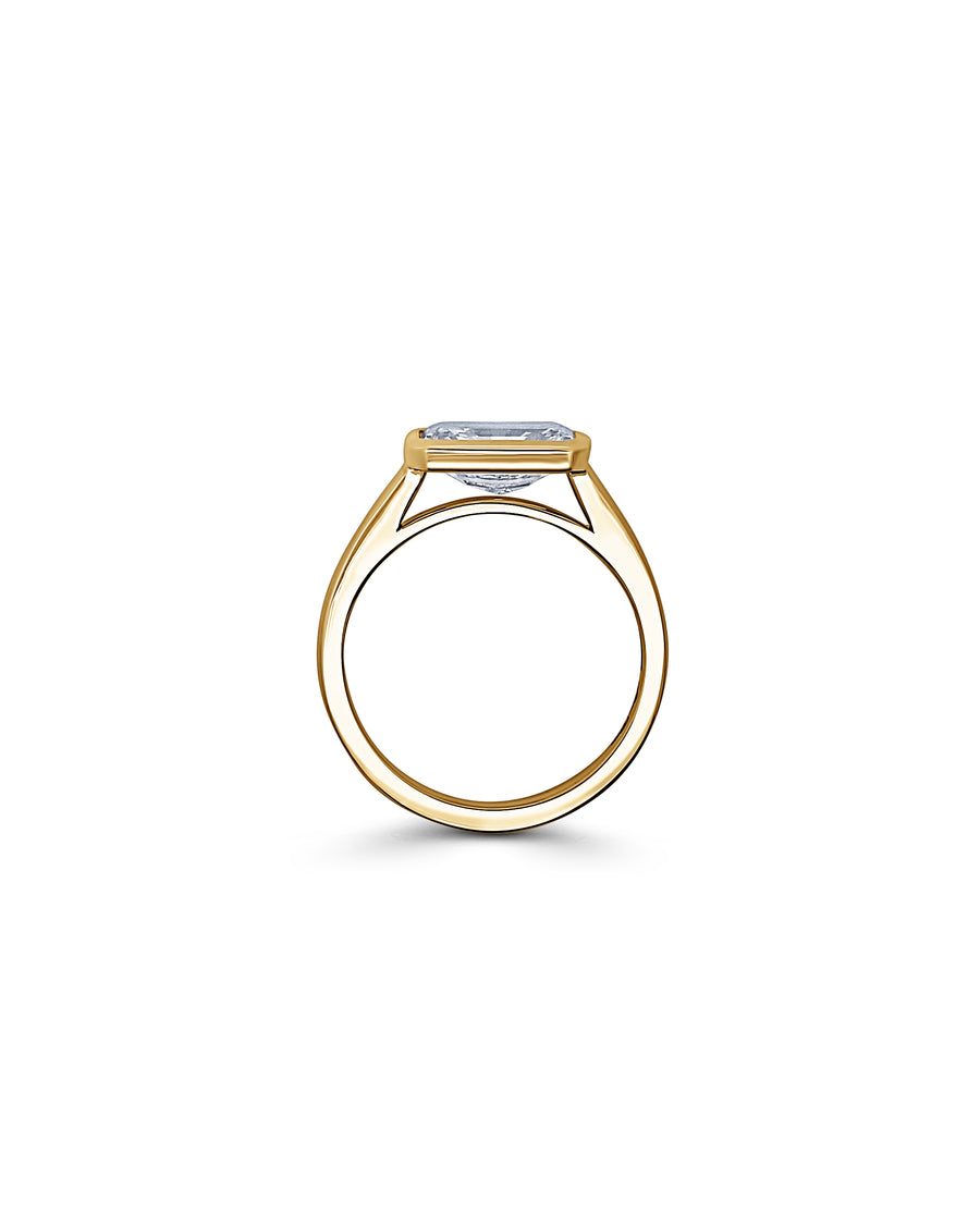 Lab Grown Diamond Radiant Cut Bezel Set Engagement Ring