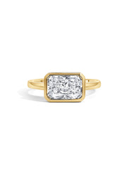 Lab Grown Diamond Radiant Cut Bezel Set Engagement Ring