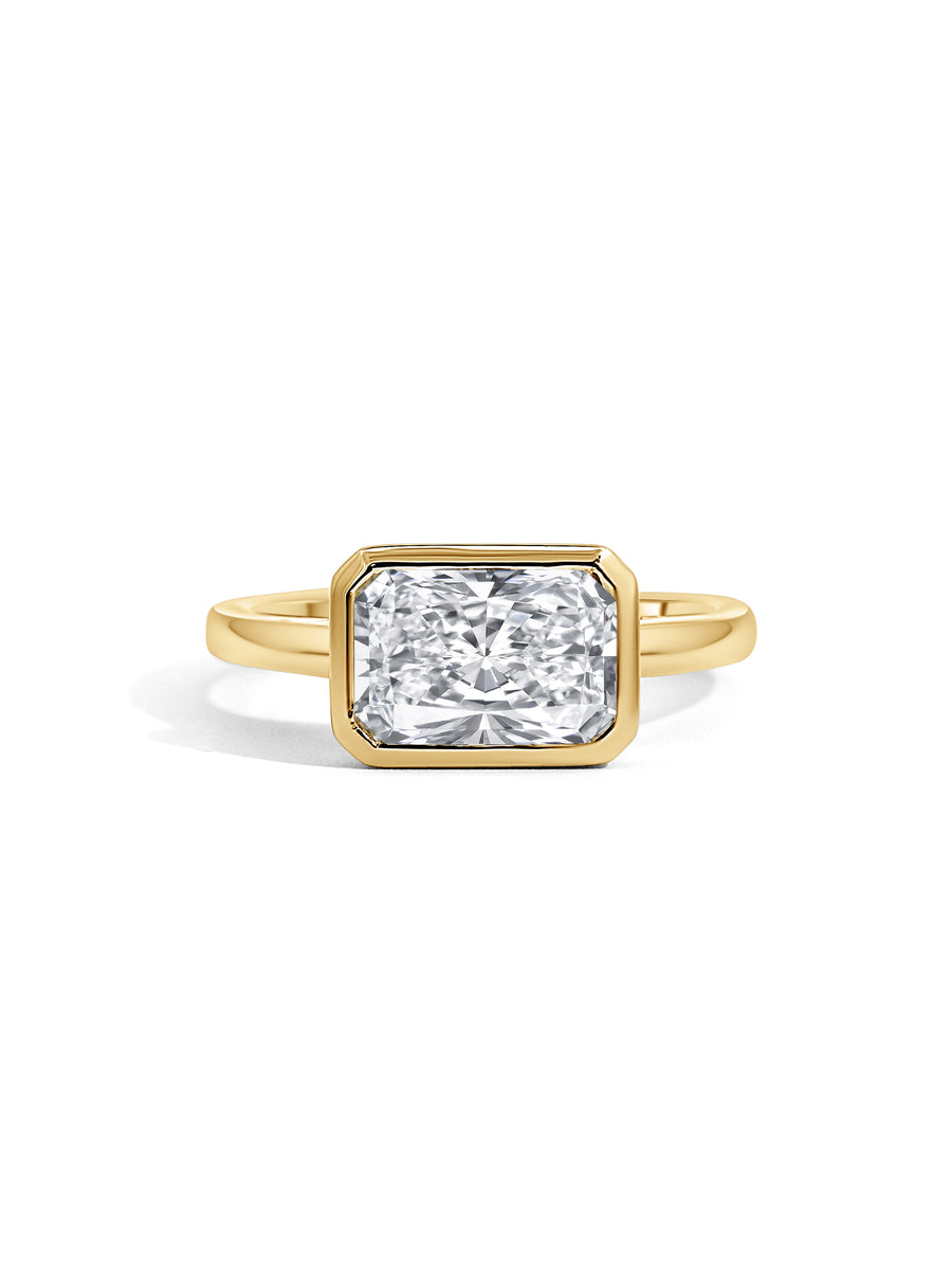 Lab Grown Diamond Radiant Cut Bezel Set Engagement Ring