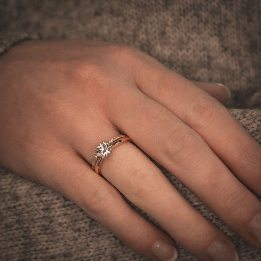 Rose Gold 0.70cts Diamond Solitaire Engagement Ring