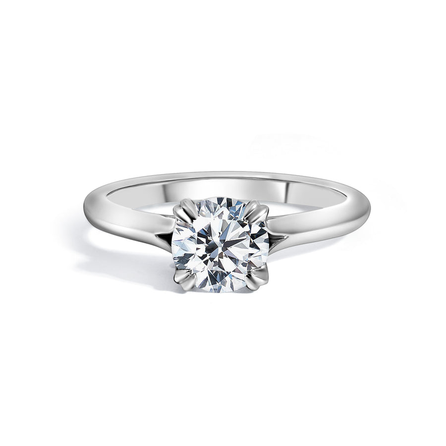 Platinum And 1.00ct Lab Grown Diamond Solitaire With Double Talon Claws Engagement Ring