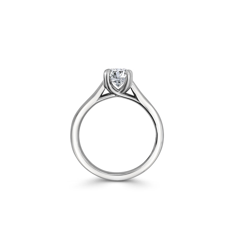 Platinum And 1.00ct Lab Grown Diamond Solitaire With Double Talon Claws Engagement Ring