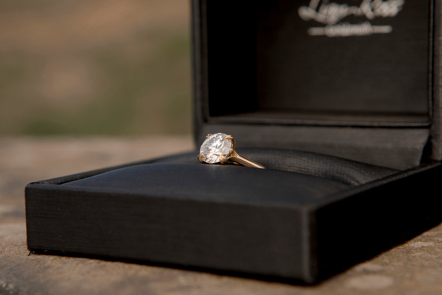 18ct Yellow Gold 2.00ct Lab Grown Diamond Solitaire With Double Talon Claw Setting Engagement Ring