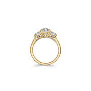 18ct Yellow Gold Round Trilogy Engagement Ring