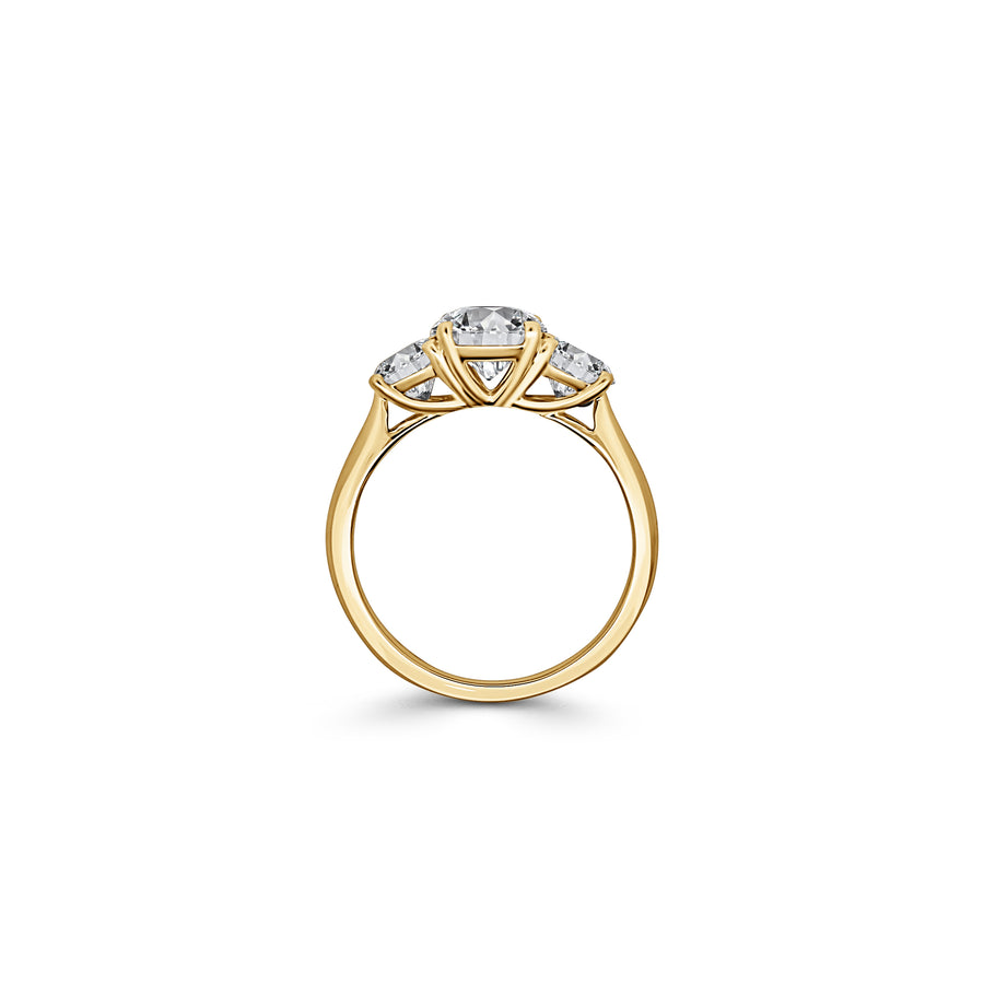 18ct Yellow Gold Round Trilogy Engagement Ring
