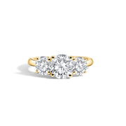 18ct Yellow Gold Round Trilogy Engagement Ring