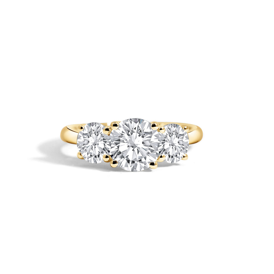 18ct Yellow Gold Round Trilogy Engagement Ring