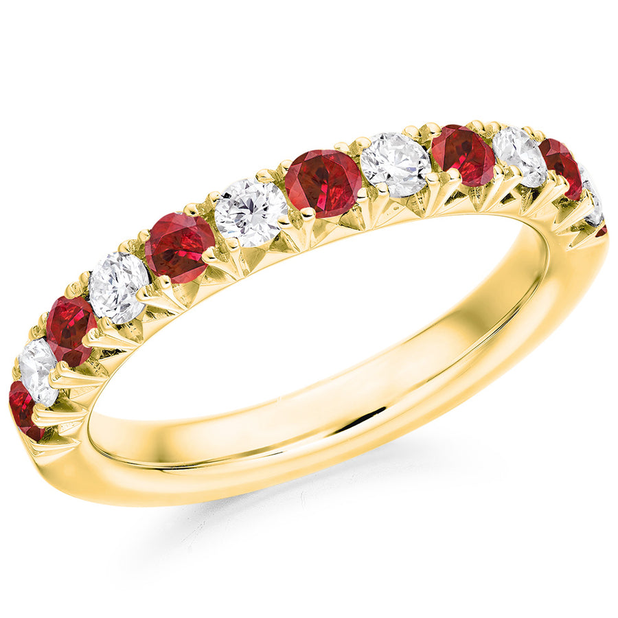 Ruby and Diamond eternity dress ring