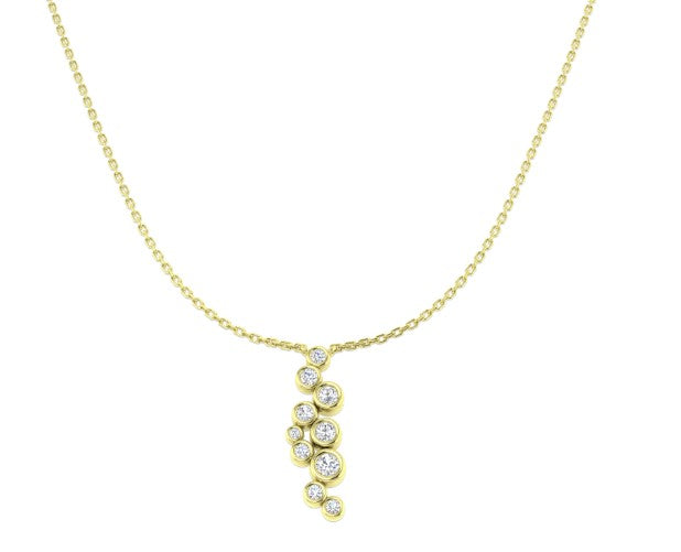 9ct Yellow Gold Lab Grown Diamond Bubble pendant