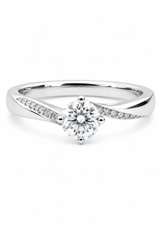 PLatinum Diamond Solitaire Twist Engagement Ring