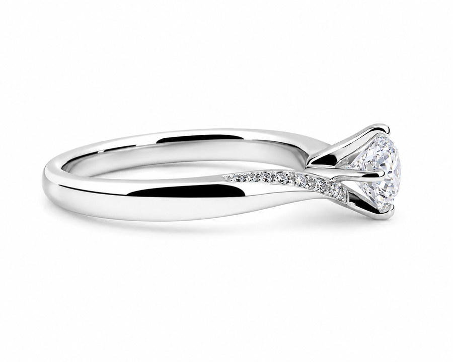 PLatinum Diamond Solitaire Twist Engagement Ring